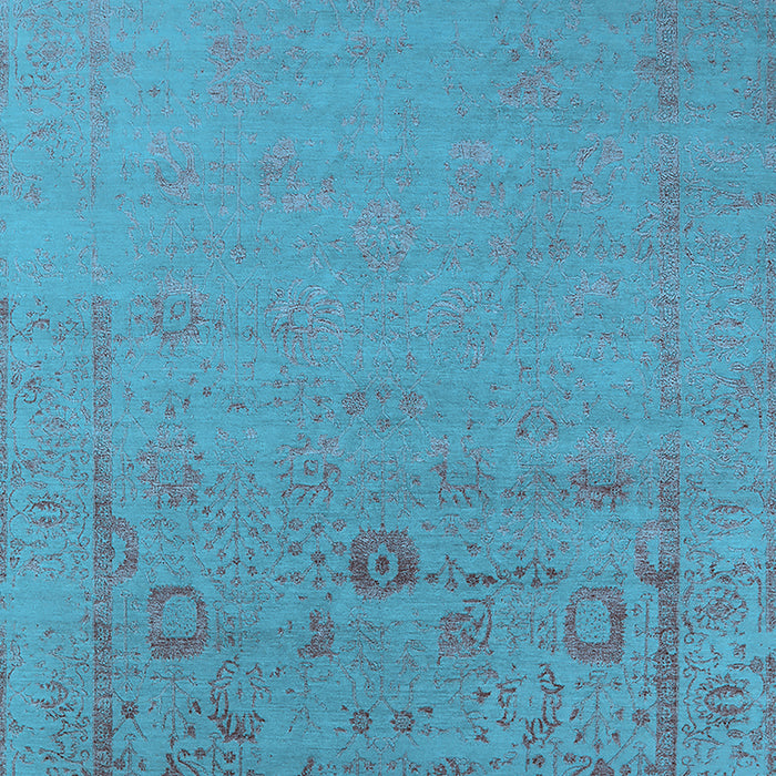 Machine Washable Oriental Light Blue Industrial Rug, wshurb2580lblu