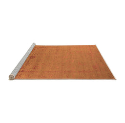 Sideview of Machine Washable Oriental Orange Industrial Area Rugs, wshurb2580org