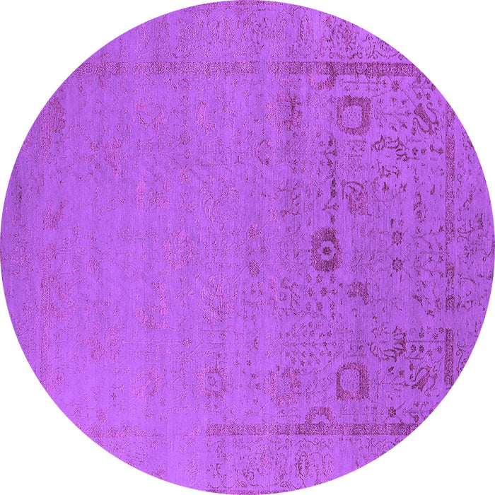 Round Oriental Purple Industrial Rug, urb2580pur
