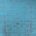 Square Machine Washable Oriental Light Blue Industrial Rug, wshurb2580lblu