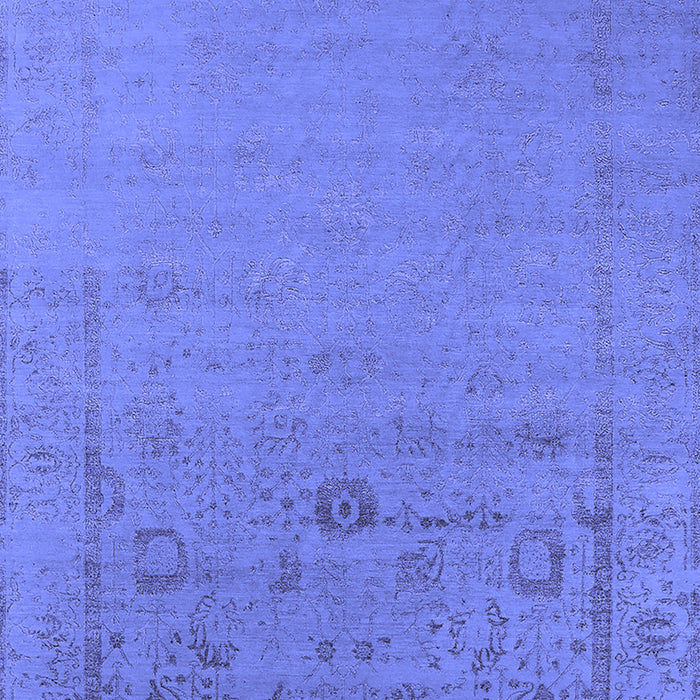 Machine Washable Oriental Blue Industrial Rug, wshurb2580blu