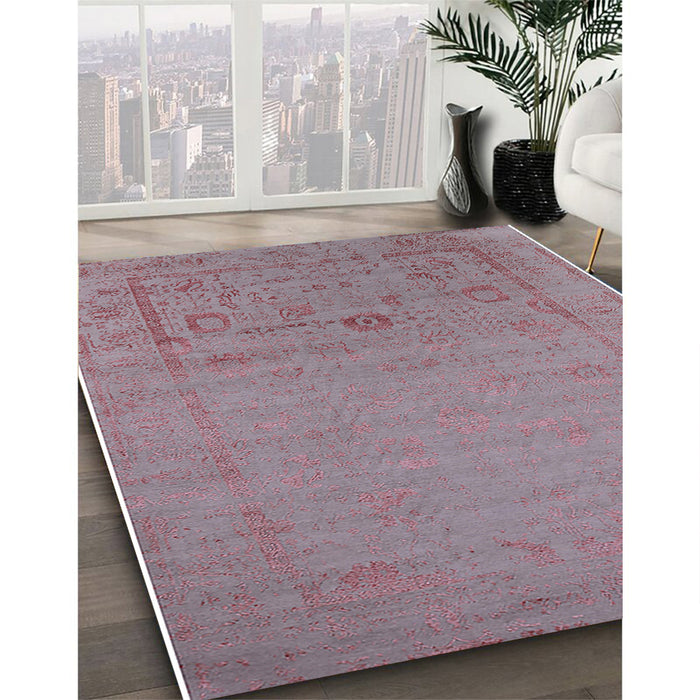 Machine Washable Industrial Modern Tulip Pink Rug in a Family Room, wshurb2580