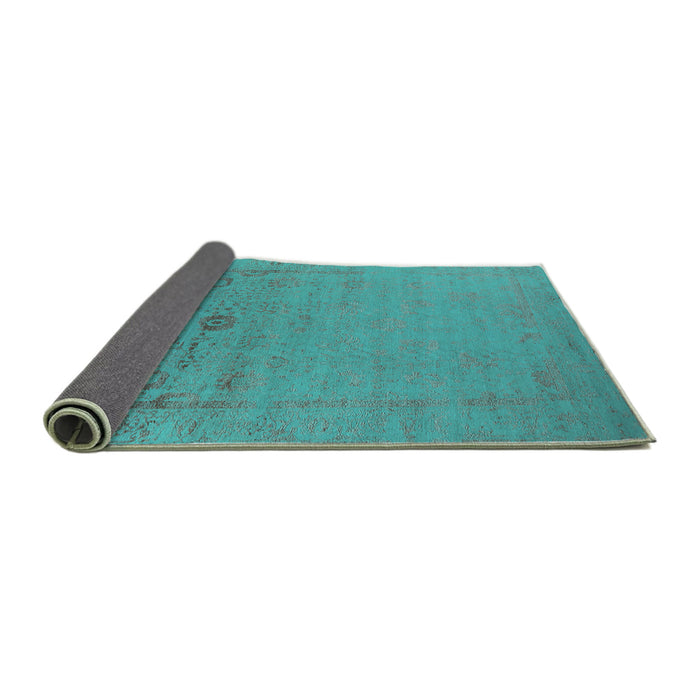 Sideview of Oriental Turquoise Industrial Rug, urb2580turq