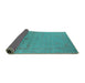 Sideview of Oriental Turquoise Industrial Rug, urb2580turq