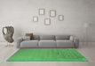 Machine Washable Oriental Emerald Green Industrial Area Rugs in a Living Room,, wshurb2580emgrn