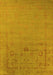 Machine Washable Oriental Yellow Industrial Rug, wshurb2580yw