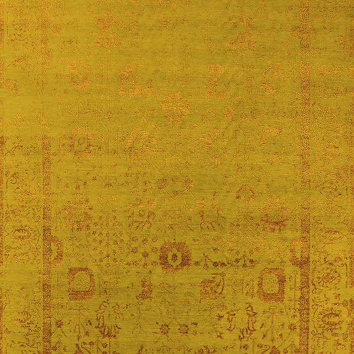 Machine Washable Oriental Yellow Industrial Rug, wshurb2580yw