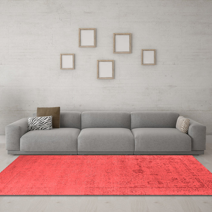 Industrial Red Washable Rugs