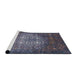 Sideview of Machine Washable Industrial Modern Dark Slate Blue Rug, wshurb2581