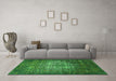 Machine Washable Oriental Green Industrial Area Rugs in a Living Room,, wshurb2581grn