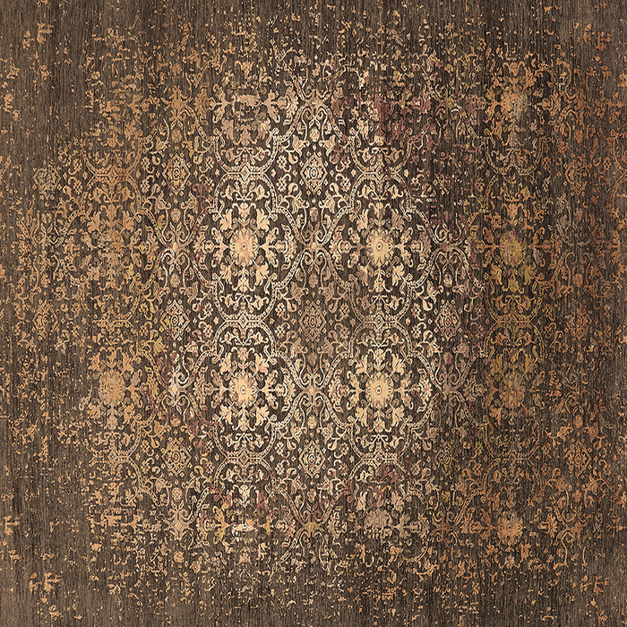 Square Oriental Brown Industrial Rug, urb2581brn