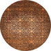 Round Oriental Orange Industrial Rug, urb2581org