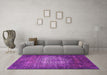 Machine Washable Oriental Pink Industrial Rug in a Living Room, wshurb2581pnk