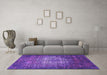 Machine Washable Oriental Purple Industrial Area Rugs in a Living Room, wshurb2581pur