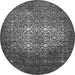 Round Oriental Gray Industrial Rug, urb2581gry