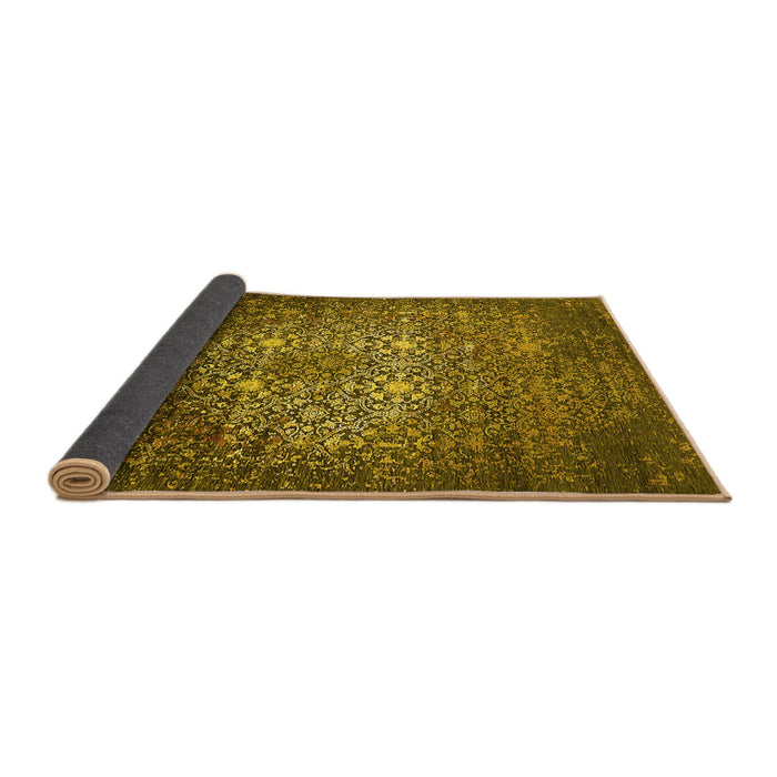 Sideview of Oriental Yellow Industrial Rug, urb2581yw