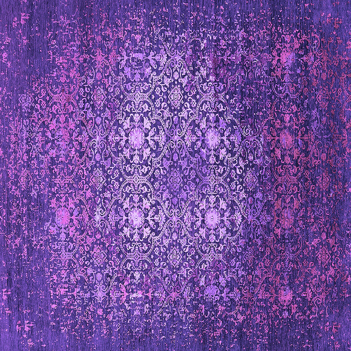 Square Machine Washable Oriental Purple Industrial Area Rugs, wshurb2581pur