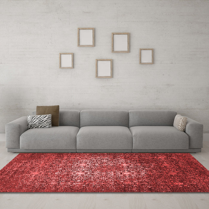 Industrial Red Washable Rugs