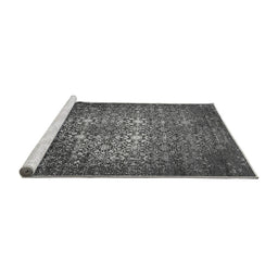 Sideview of Machine Washable Oriental Gray Industrial Rug, wshurb2581gry