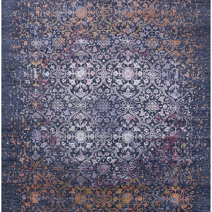 Machine Washable Industrial Modern Dark Slate Blue Rug, wshurb2581