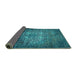 Sideview of Oriental Turquoise Industrial Rug, urb2581turq