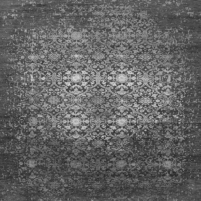 Square Machine Washable Oriental Gray Industrial Rug, wshurb2581gry