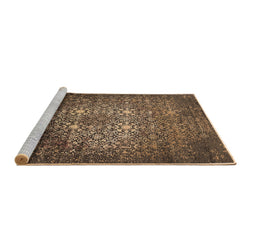 Sideview of Machine Washable Oriental Brown Industrial Rug, wshurb2581brn