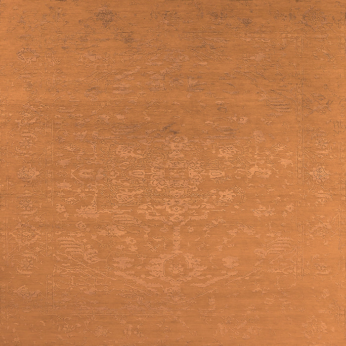 Square Oriental Orange Industrial Rug, urb2582org