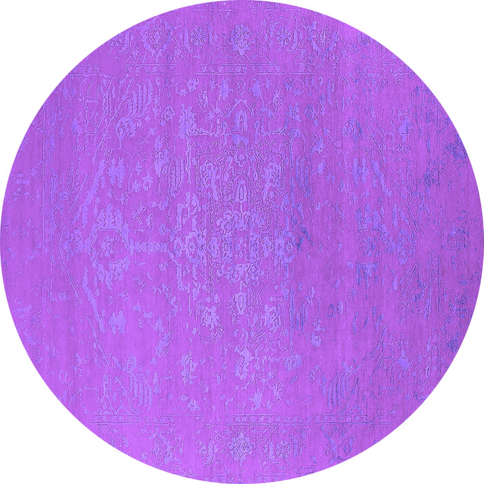 Round Oriental Purple Industrial Rug, urb2582pur