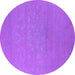 Round Oriental Purple Industrial Rug, urb2582pur