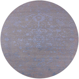 Round Mid-Century Modern Gray Oriental Rug, urb2582