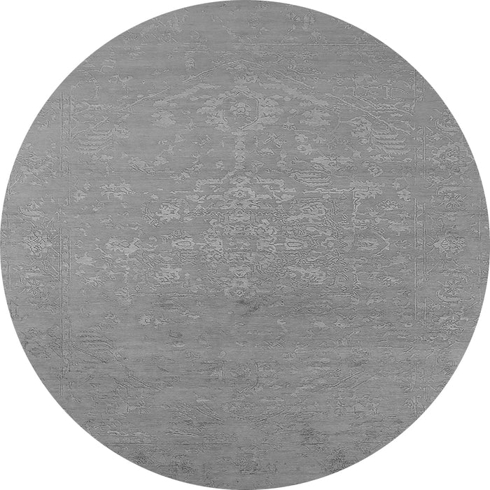 Round Oriental Gray Industrial Rug, urb2582gry