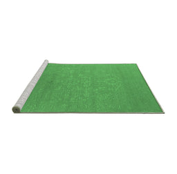Sideview of Machine Washable Oriental Emerald Green Industrial Area Rugs, wshurb2582emgrn