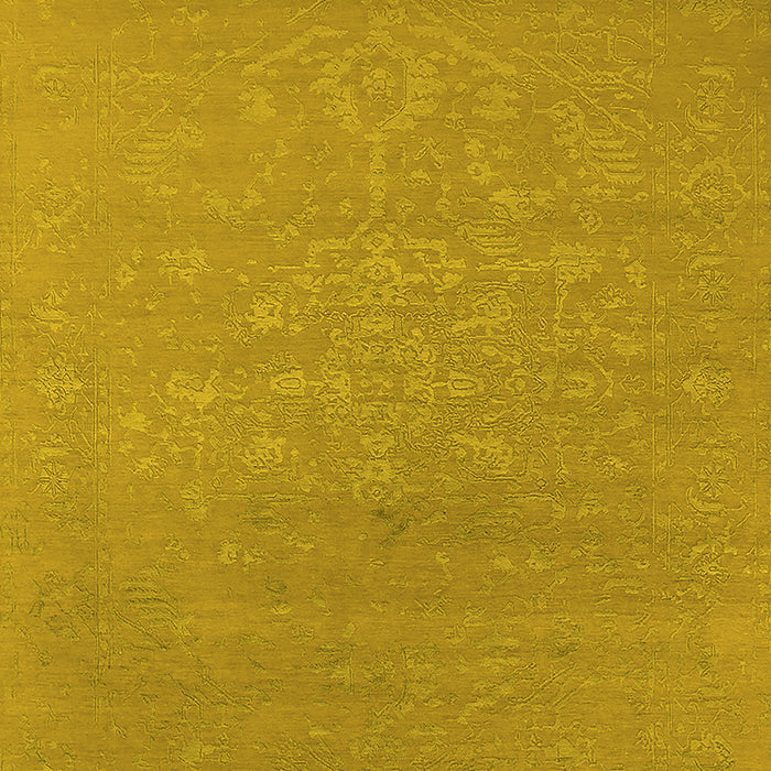 Machine Washable Oriental Yellow Industrial Rug, wshurb2582yw