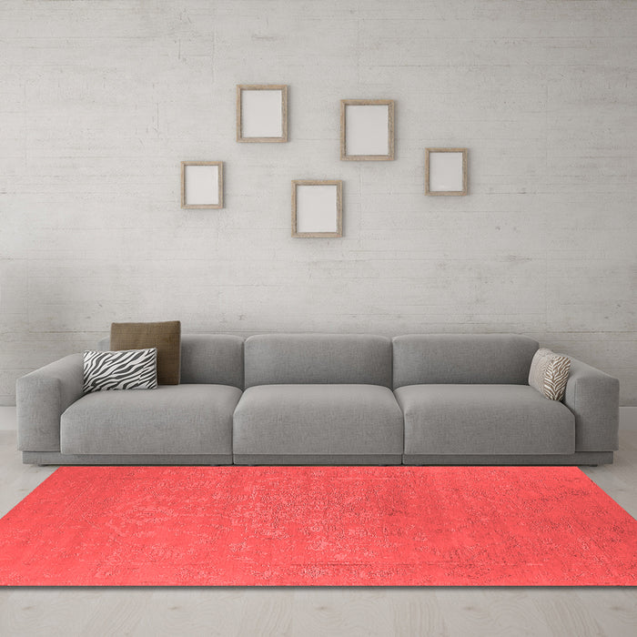 Industrial Red Washable Rugs