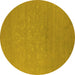 Round Oriental Yellow Industrial Rug, urb2582yw