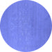 Round Oriental Blue Industrial Rug, urb2582blu