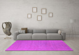 Machine Washable Oriental Pink Industrial Rug in a Living Room, wshurb2582pnk