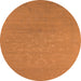 Round Oriental Orange Industrial Rug, urb2582org