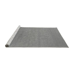Sideview of Machine Washable Oriental Gray Industrial Rug, wshurb2582gry