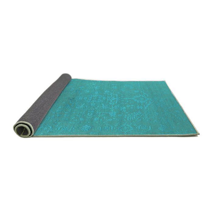 Sideview of Oriental Turquoise Industrial Rug, urb2582turq