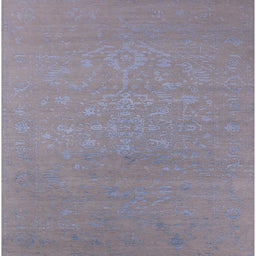 Square Mid-Century Modern Gray Oriental Rug, urb2582