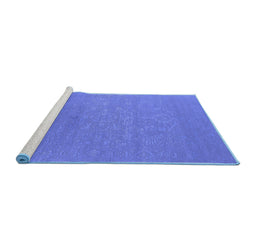 Sideview of Machine Washable Oriental Blue Industrial Rug, wshurb2582blu