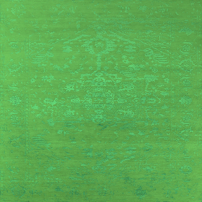 Square Oriental Green Industrial Rug, urb2582grn