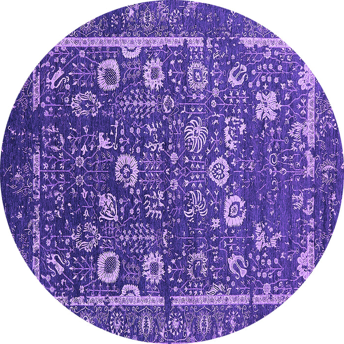 Round Oriental Purple Industrial Rug, urb2583pur