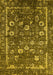 Machine Washable Oriental Yellow Industrial Rug, wshurb2583yw