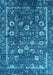 Machine Washable Oriental Light Blue Industrial Rug, wshurb2583lblu