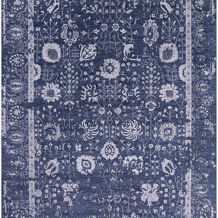 Machine Washable Industrial Modern Lapis Blue Rug, wshurb2583