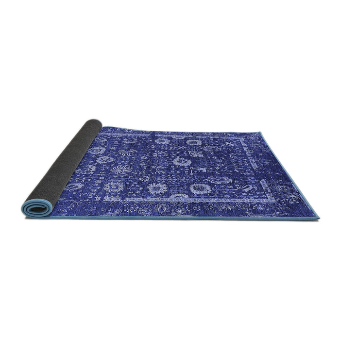 Sideview of Oriental Blue Industrial Rug, urb2583blu