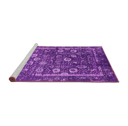 Sideview of Machine Washable Oriental Pink Industrial Rug, wshurb2583pnk